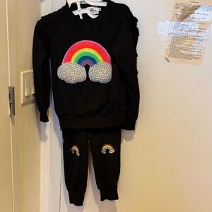 Lola + The Boys Black Rainbow Kids Matching Set